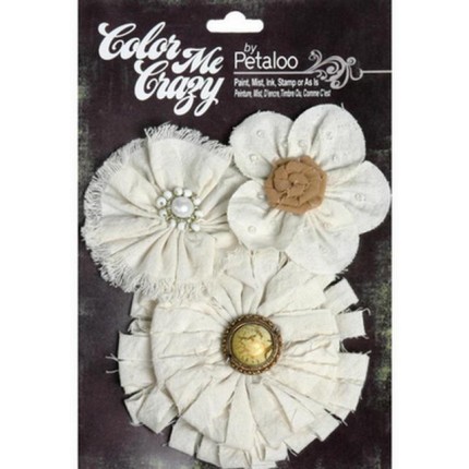 Набор цветов из ткани "Petaloo" 1537-000 CMC-CnvsFlwers Shabby cut (Шебби) (арт. 1537-000)