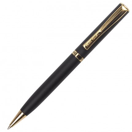 Ручка подарочная шариковая PIERRE CARDIN (Пьер Карден) "Eco", корпус черный матовый, латунь, золотистые детали, синяя, PC0867BP (арт. PC0867BP)