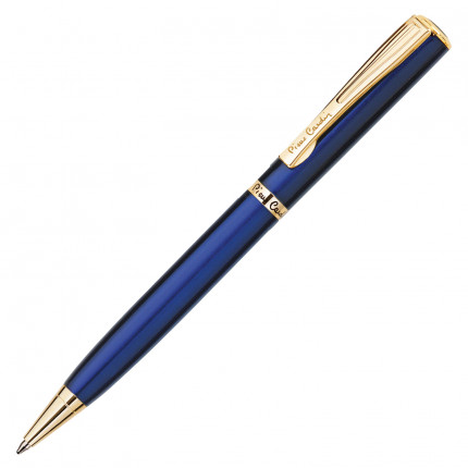 Ручка подарочная шариковая PIERRE CARDIN (Пьер Карден) "Eco", корпус синий, латунь, золотистые детали, синяя, PC0871BP (арт. PC0871BP)