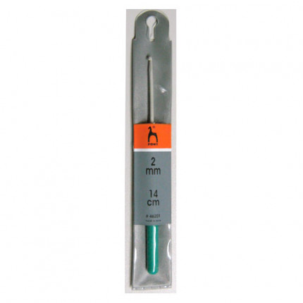 Крючок вязальный алюминий с пластиковой ручкой 14 см/2.00 мм PONY 46201 (арт. 46201)
