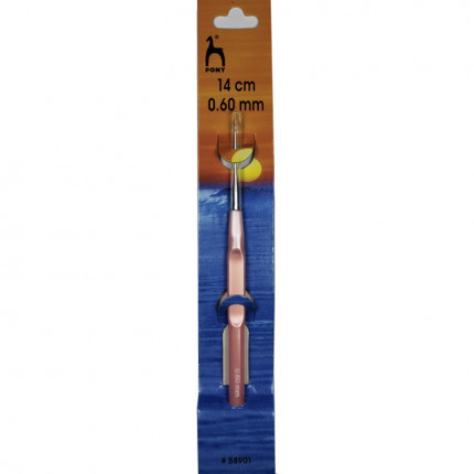 Крючок вязальный Pony 14см 0.6мм с пластиковой ручкой (арт. 58901)