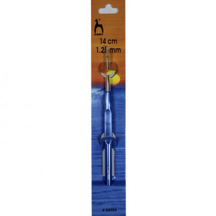 Крючок вязальный Pony 14см 1.25мм с пластиковой ручкой (арт. 58904)