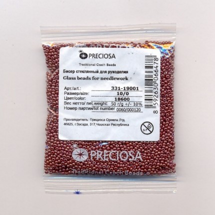 Бисер «Preciosa» 50 г, 331-19001-10/0-18600 (арт. Бисер «Preciosa» 50 г, 331-19001-10/0-18600)