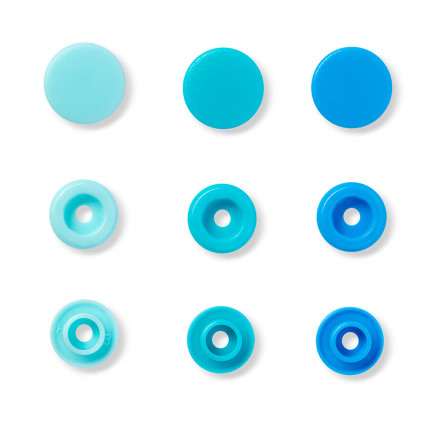 Кнопка "PRYM" 393000 PL Color Snaps пластик d 12.4 мм 30 шт. св.голубые/голубые/синие (арт. 393000)
