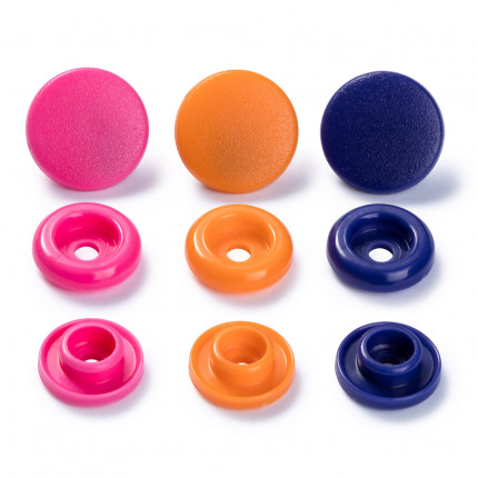Кнопка "PRYM" 393006 PL Color Snaps пластик d 12.4 мм 30 шт. оранжевые/розовые/фиолетовые (арт. 393006)