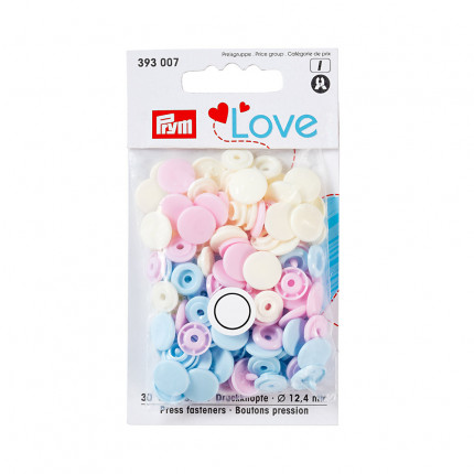 Кнопка "PRYM" 393007 PL Color Snaps пластик d 12.4 мм 30 шт. розовые/голубые/перламутровые (арт. 393007)