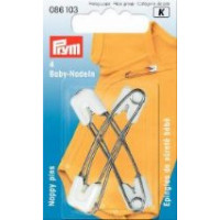 Prym Детские безопасные булавки высококачественная сталь с двойной застежкой белый цвет 55 мм Детские безопасные булавки высококачественная сталь с двойной застежкой белый цвет 55 мм 