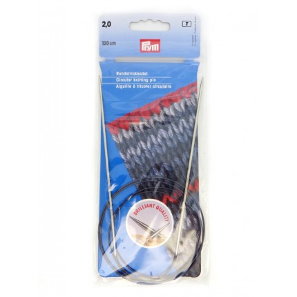 Спицы круговые, латунь, с гибкой фиолетовой леской серебристые, 120 см 2,00 мм (арт. Круговые спицы, латунь, с гибкой фиолетовой леской серебристые, 120 см 2,00 мм)