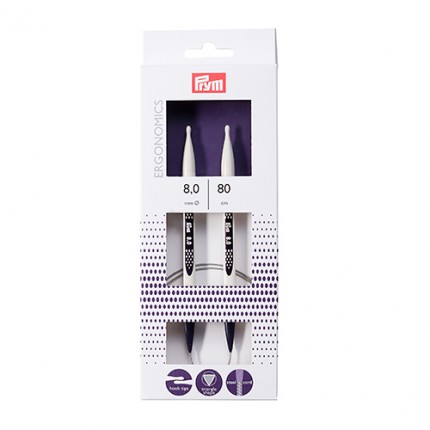 Спицы круговые Ergonomics, 8мм/80 Prym (арт. Спицы круговые Ergonomics, 8мм/80 Prym)