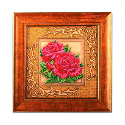 Набор для вышивания В-411 Набор для вышивания "Радуга бисера" В-411 "Роскошные розы" 20,5 х 20,5 см