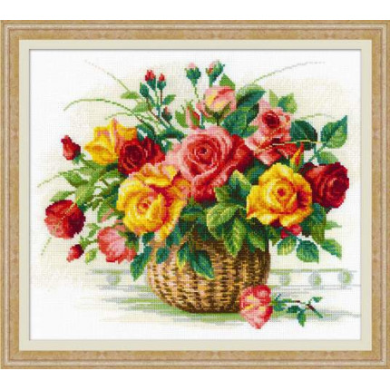 Набор для вышивания 1722 Корзина с розами