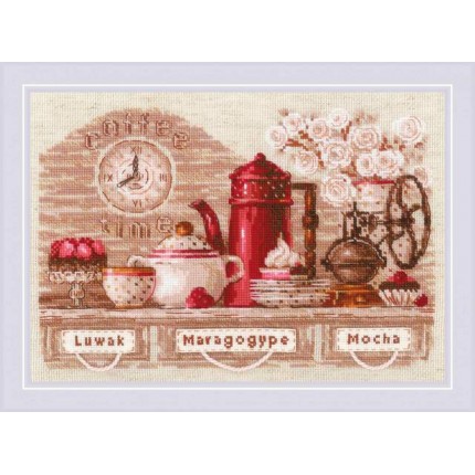 Набор для вышивания Набор для вышивания  «Риолис»1874 «Coffee Time»30*21 см Набор для вышивания  «Риолис»1874 «Coffee Time»30*21 см