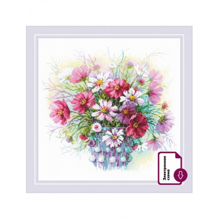 Набор для вышивания Набор для вышивания «Риолис» 2228 Акварельные космеи 30*30 см Набор для вышивания «Риолис» 2228 Акварельные космеи 30*30 см
