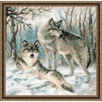 Риолис Набор для вышивания «Сотвори Сама» 1393 Волчья пара 40*40 см Набор для вышивания «Сотвори Сама» 1393 Волчья пара 40*40 см 