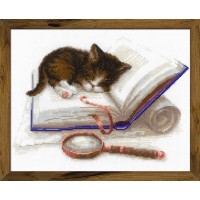 Риолис Набор для вышивания «Сотвори Сама» 1725 Котенок на книжке  30*24 см Набор для вышивания «Сотвори Сама» 1725 Котенок на книжке  30*24 см 