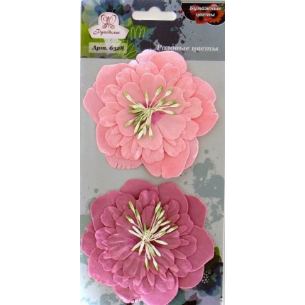 Бумажные цветы "Рукоделие" 6328, Розовые цветы (арт. 28)