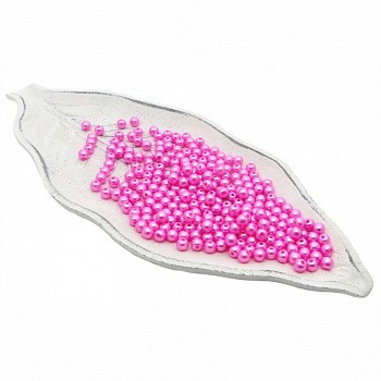 Бусины пластиковые РУКОДЕЛИЕ, диаметр 6мм, цвет №40 ярко-розовый, 25гр/пакет, PP1004C40