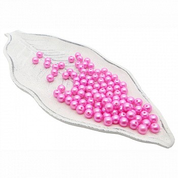 Бусины пластиковые РУКОДЕЛИЕ, диаметр 8мм, цвет №40 ярко-розовый, 25гр/пакет, PP1005C40