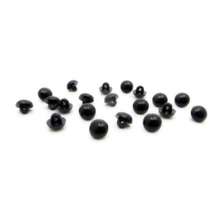 Глазки пришивные для игрушек, 20 шт/упак, АБС-пластик, 12,3 x 5 мм, цвет черный ТМ Рукоделие (арт. GB04)