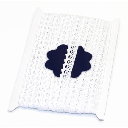 Кружевная лента «Рукоделие» KL-1003/1 12мм х 10м (цвет: белый) (арт. KL-1003/1_2)