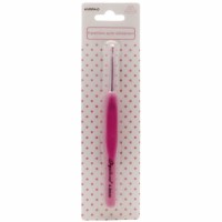 Рукоделие KVRR4.0 Крючок алюминиевый с прорезиненной ручкой, розовый, 4.0мм 