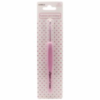Рукоделие KVRR5.0 Крючок алюминиевый с прорезиненной ручкой, розовый, 5.0мм 