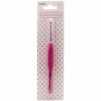 Рукоделие KVRR6.0 Крючок алюминиевый с прорезиненной ручкой, розовый, 6.0мм 