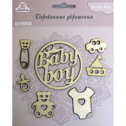 Деревянные украшения "Baby boy" (арт. WF06)