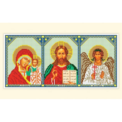 Схема для вышивания АЗ-003 Складень: Богоматерь Казанская, Иисус, Ангел-Хранитель