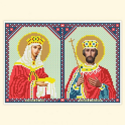 Схема для вышивания АЗ-010 Складень: Св. царица Елена и Св. царь Константин