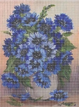 Синие цветы, 33х45 см - 10 цветов (арт. ЧБ-Н-010)