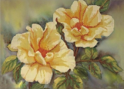 Чайная роза, 33х45 см - 7 цветов (арт. ЧБ-Ц-010)