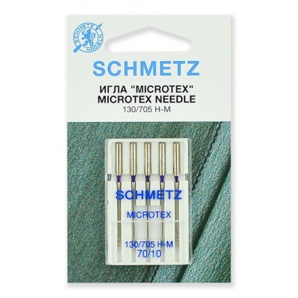 Иглы микротекс 130/705H-M № 70/10, 5 шт. Schmetz 0701259 (особо острые) (арт. Иглы микротекс 130/705H-M № 70/10, 5 шт. Schmetz 0701259 (особо острые))