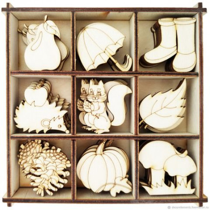 Набор в деревянной упаковке "Осень" (арт. ТФ-НВД-21)