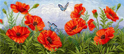 Набор для вышивания "ИН" №32 Т-09 "Торжество цветов. Маки" 55 х 24 см (арт. №32)