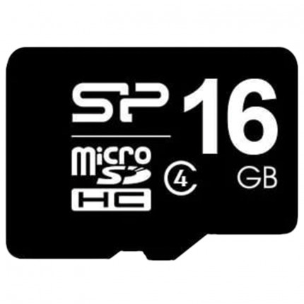 Карта памяти micro SDHC, 16 GB, SILICON POWER, 4 Мб/сек. (class 4), SP016GBSTH004V1 (арт. SP016GBSTH004V1)