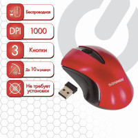 SONNEN 512649 Мышь беспроводная SONNEN M-661R, USB, 1000 dpi, 2 кнопки + 1 колесо-кнопка, оптическая, красная, 512649 