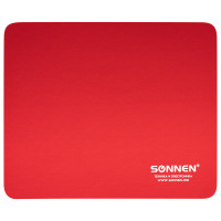 SONNEN 513306 Коврик для мыши SONNEN "RED", резина + ткань, 220х180х3 мм, 513306 