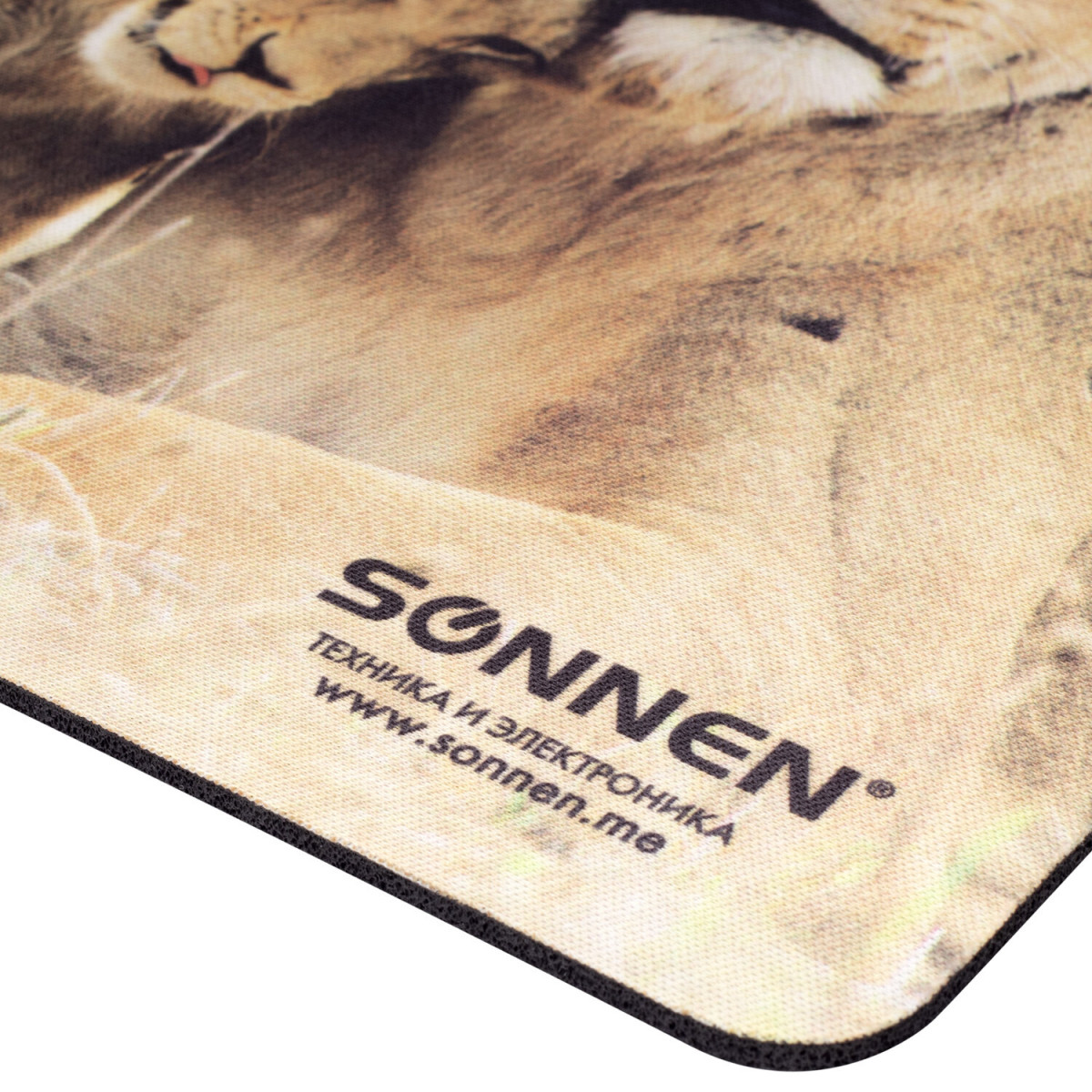 Коврик для мыши SONNEN "LIONS", резина + ткань, 220х180х3 мм, 513310 (арт. 513310)