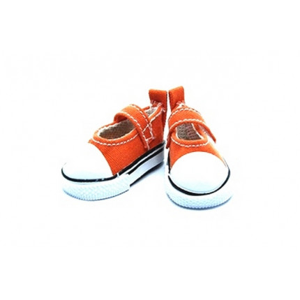 Кеды-туфли на 1-й липучке 5,0 для кукол, выс.2,8см., пара, цв.оранж. (арт. 26996)