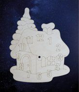 Циферблат Домик с елочкой под роспись (арт. 051552)