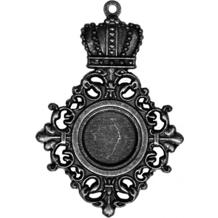 Заготовки для украшений «Royal Mediallion - Silver» (Серебро) (арт. GL2-008S)