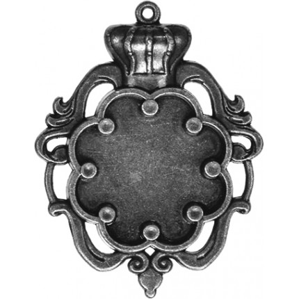 Заготовки для украшений «Crown Bezel-Large-Silver» (Серебро) (арт. GLLB-003)