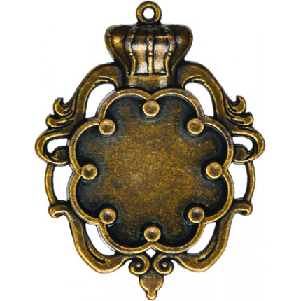 Заготовки для украшений «Crown Bezel-Large-Bronze» (Бронза) (арт. GLLB-003G)