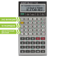 STAFF 250138 Калькулятор инженерный двухстрочный STAFF STF-169 (143х78 мм), 242 функции, 10+2 разрядов, 250138 