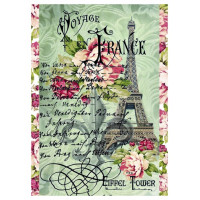 Stamperia Бумага рисовая для декупажа А4 Бумага рисовая для декупажа А4 "Voyage en France Tour Eiffel" 
