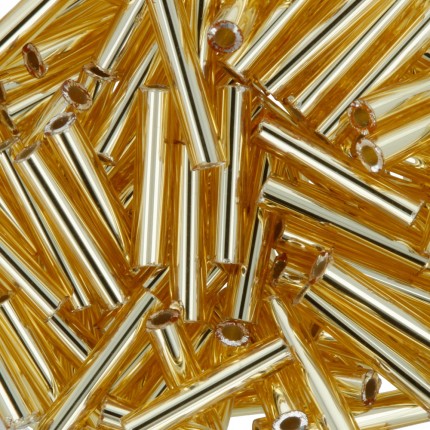 Бисер TOHO стеклярус BUGLE №3 9 мм 5 г №0022B золотистый