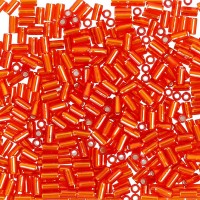 TOHO  Бисер TOHO стеклярус BUGLE №4 3 мм 5 г №0025 оранжево-красный 