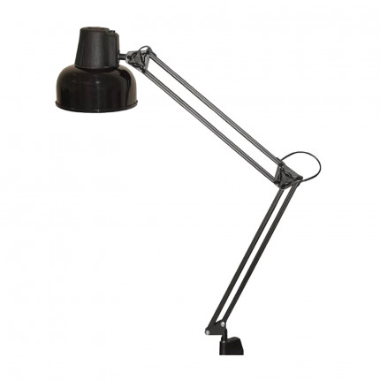 Светильник настольный "Бета", на струбцине, лампа накаливания/люминесцентная/светодиодная, до 60 Вт, черный, высота 70 см, Е27
