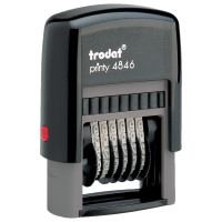 TRODAT 4846 Нумератор 6-разрядный, оттиск 25х4 мм, синий, TRODAT 4846, корпус черный 